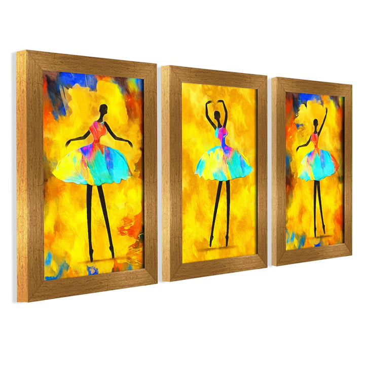 Dancing Ballerina African Canvas Painting Framed For Living Room and Hotels Wall Decoration