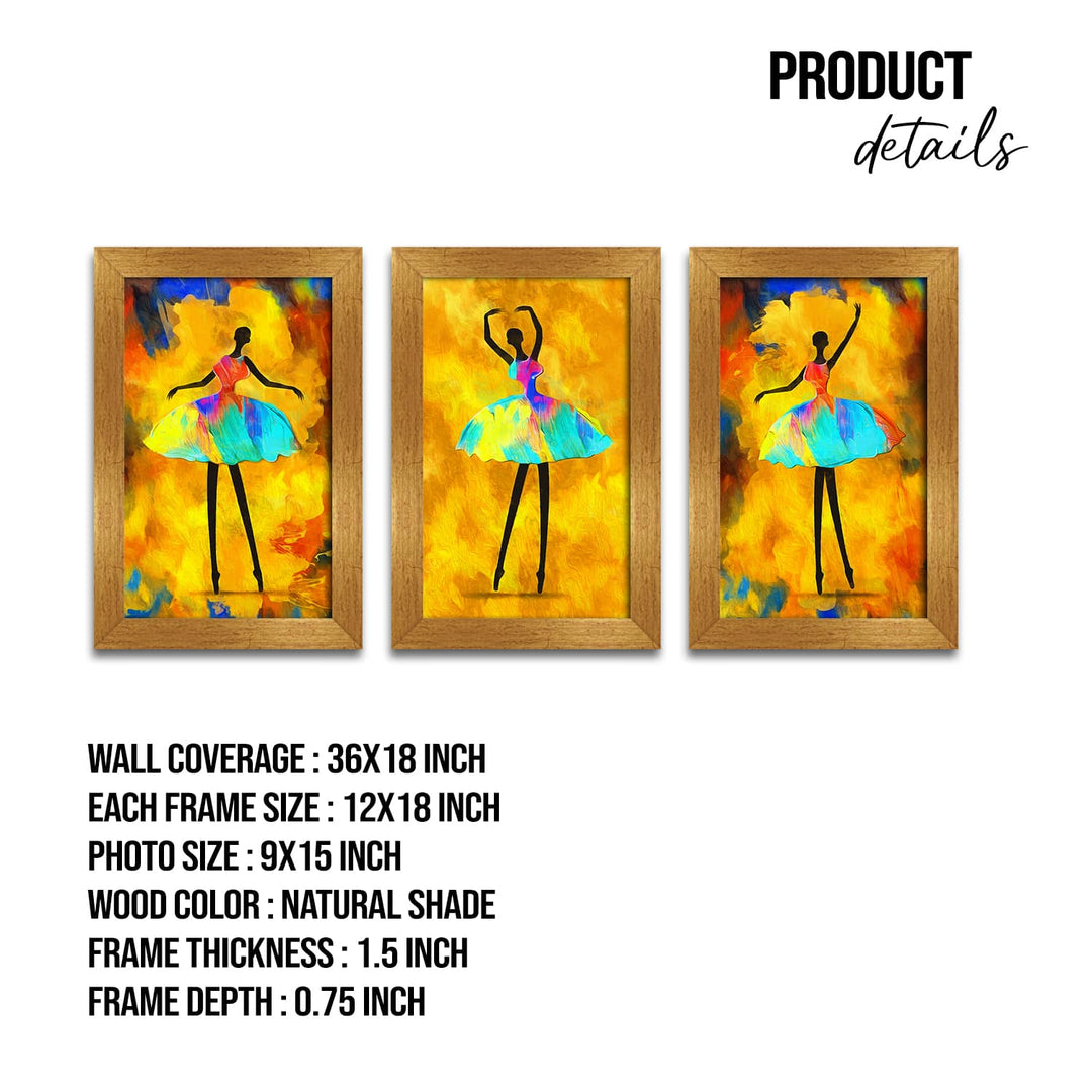Dancing Ballerina African Canvas Painting Framed For Living Room and Hotels Wall Decoration