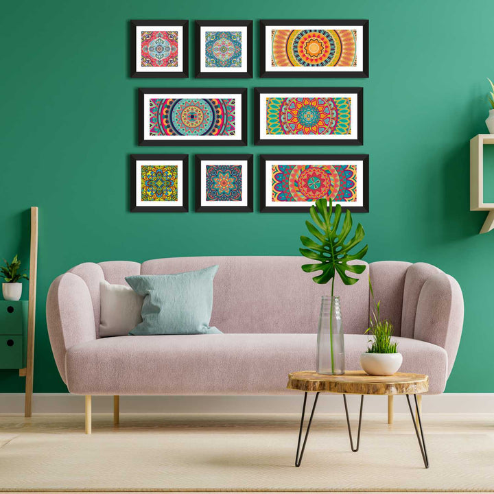 Ethnic Indian Mandala Canvas Painting Framed For home and office decoration