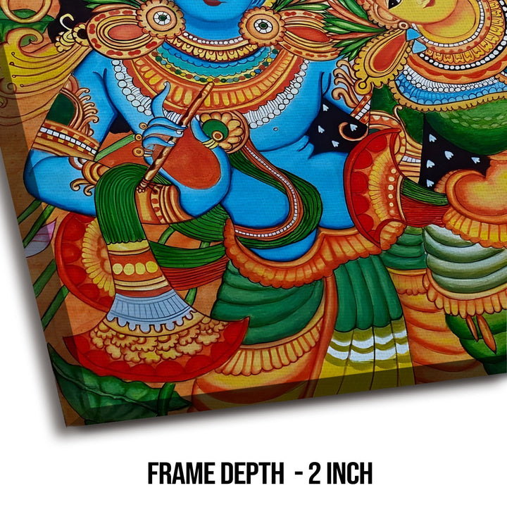 Ethnic Kerala Mural Canvas Painting For Living Room and Hotels Wall Decoration