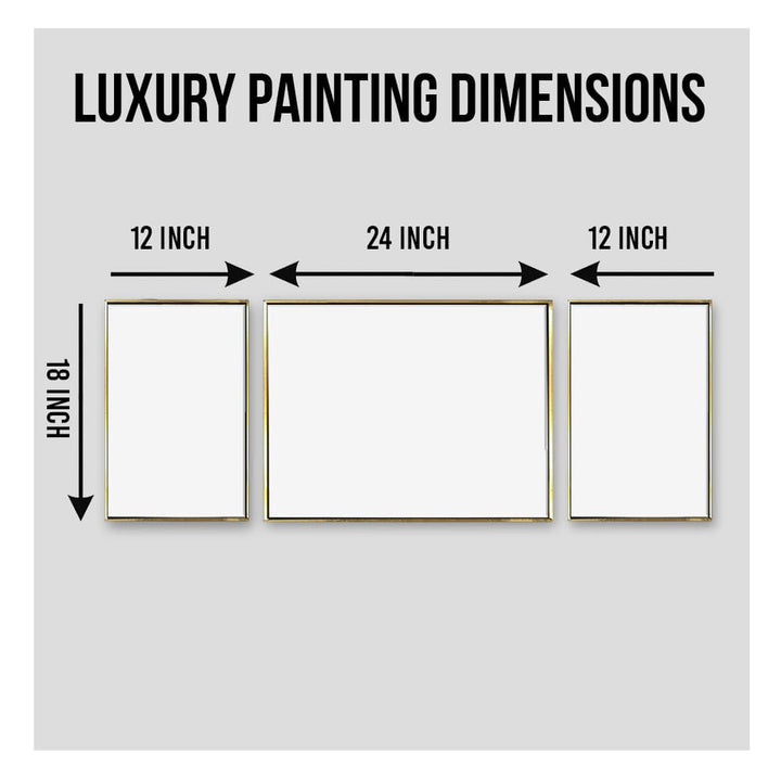 Fashionable modern Leaf Frame- Luxury Canvas Painting (3_Panels)