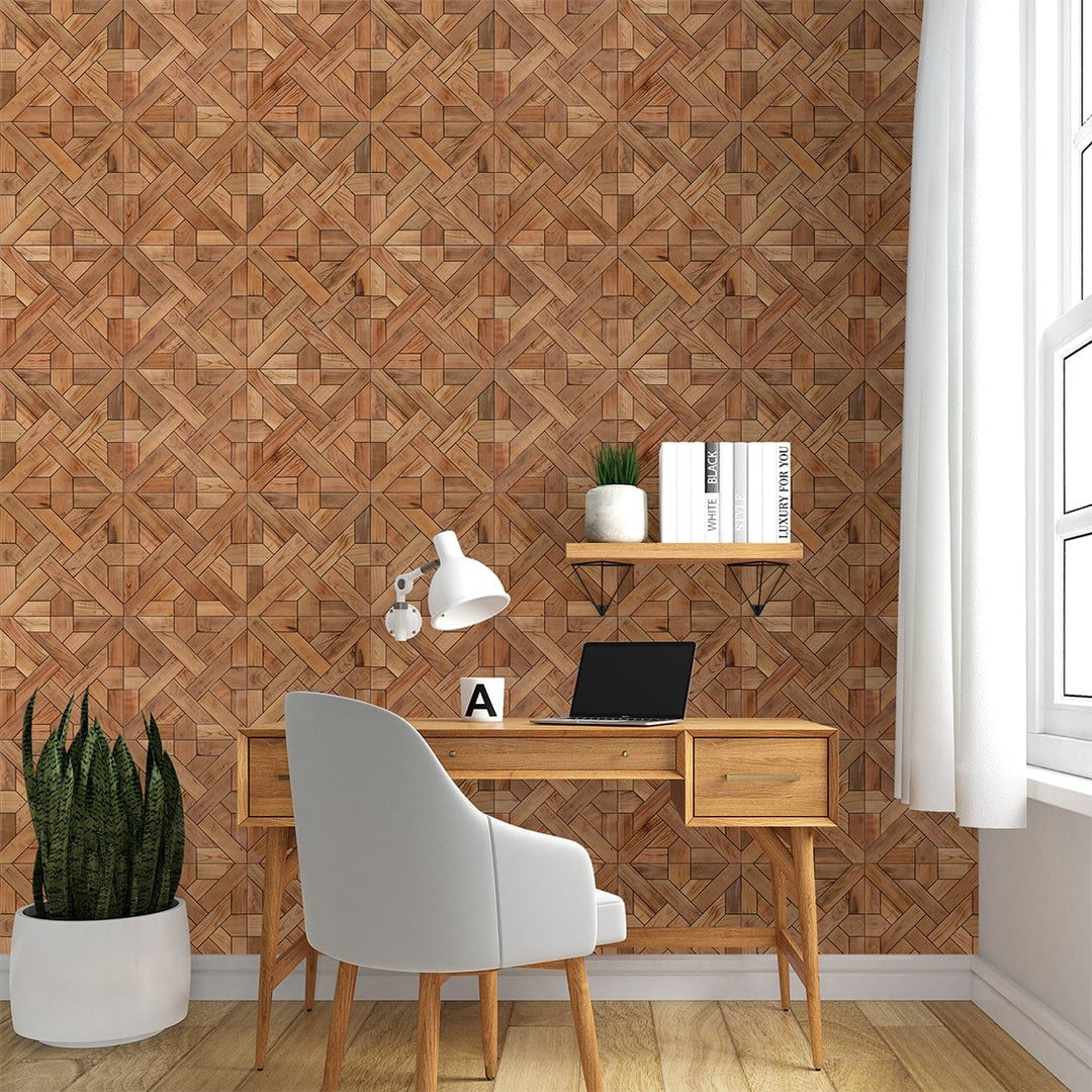Geometric Luxury Wood wallpaper for living Room Wall Decoration