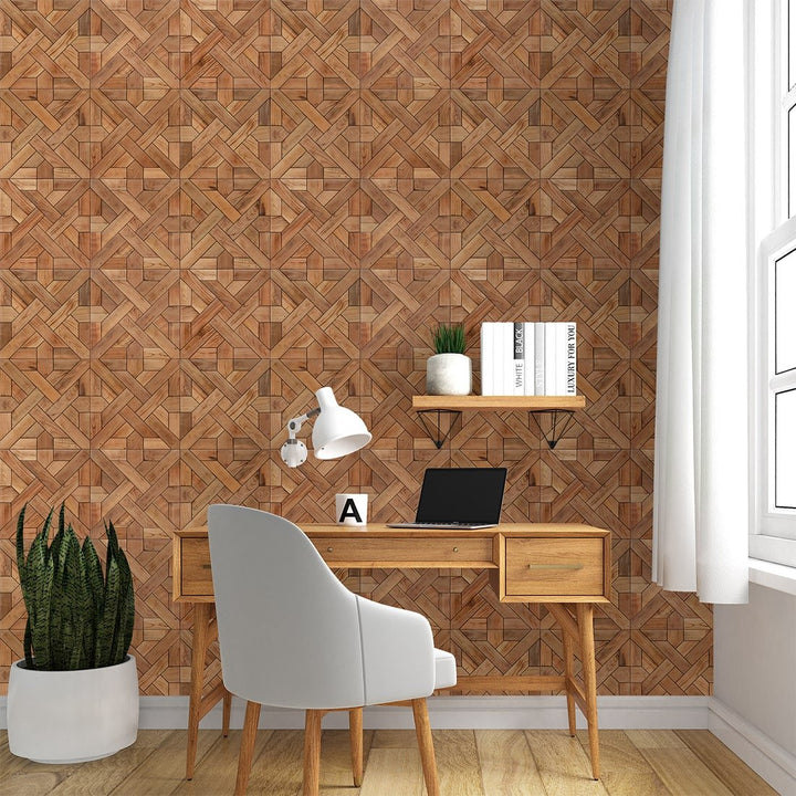 Geometric Luxury Wood wallpaper for living Room Wall Decoration