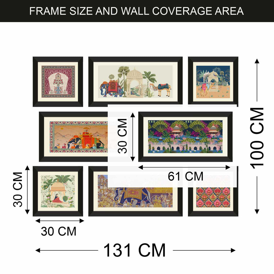 Indian Ethnic Mughal Painting Framed For Living Room Wall Decoration.