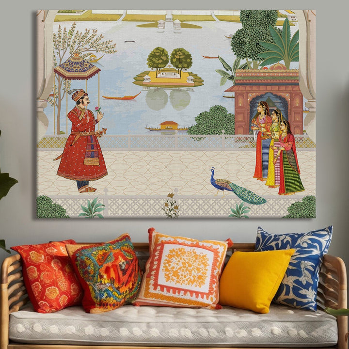 Indian Ethnic Traditional Wall Art Large Size Canvas Painting For Home and Hotels Wall Decoration. (ETHWA14)