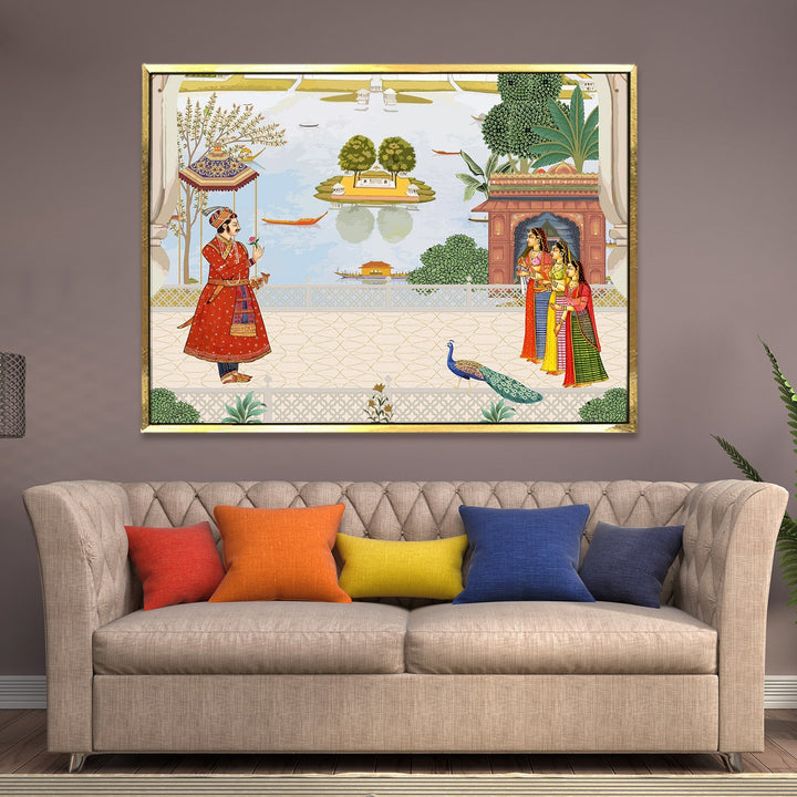 Indian Ethnic Traditional Wall Art Large Size Canvas Painting For Home and Hotels Wall Decoration. (ETHWA14)
