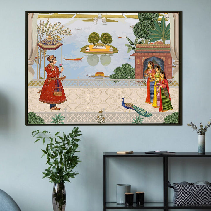 Indian Ethnic Traditional Wall Art Large Size Canvas Painting For Home and Hotels Wall Decoration. (ETHWA14)
