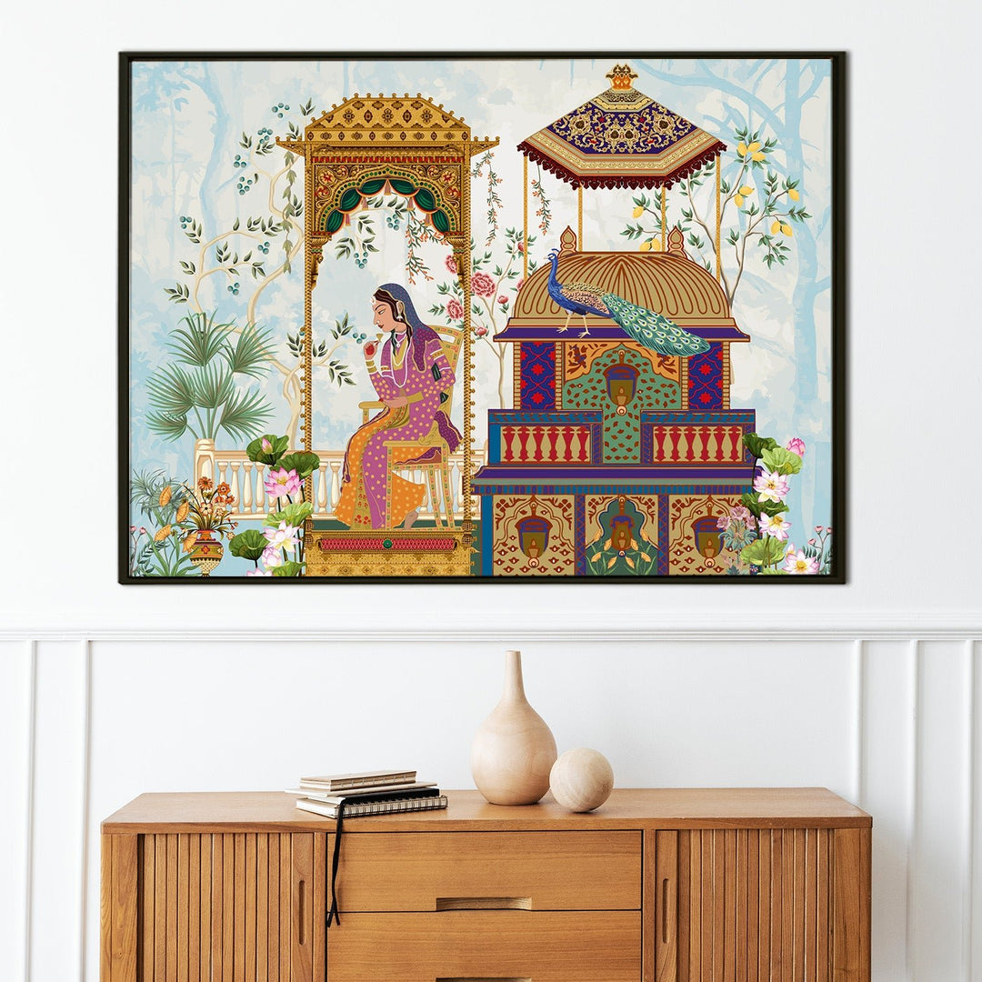 Indian Ethnic Traditional Wall Art Large Size Canvas Painting For Home and Hotels Wall Decoration. (ETHWA20)