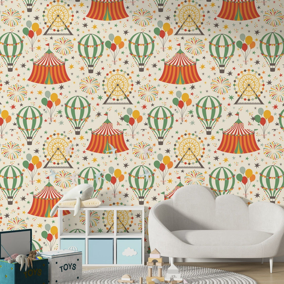Kids Circus Wallpaper For Kids Rooms Wall Decoration