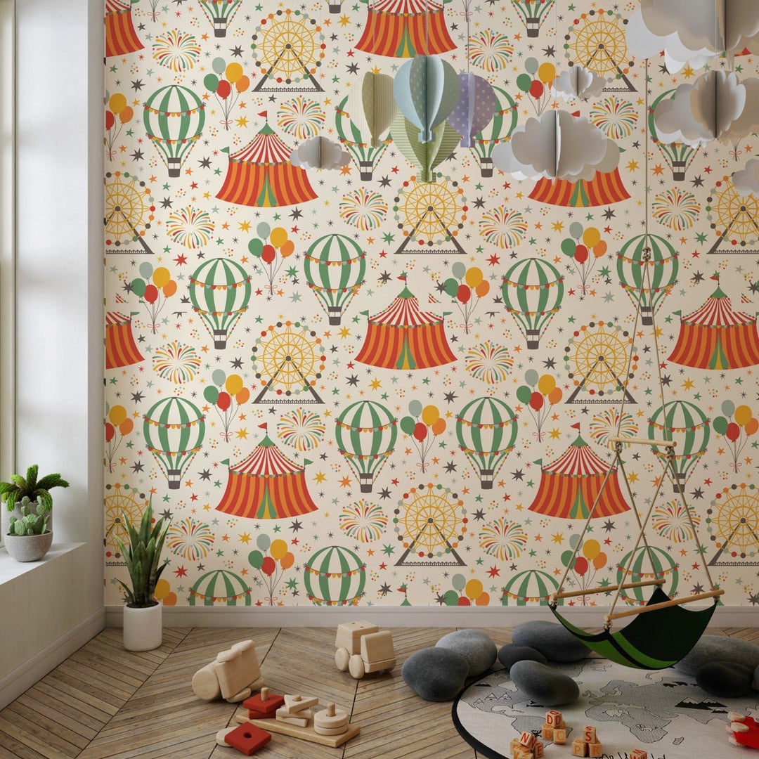 Kids Circus Wallpaper For Kids Rooms Wall Decoration