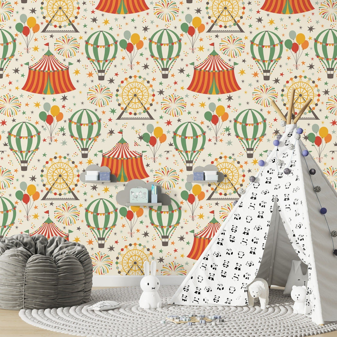 Kids Circus Wallpaper For Kids Rooms Wall Decoration