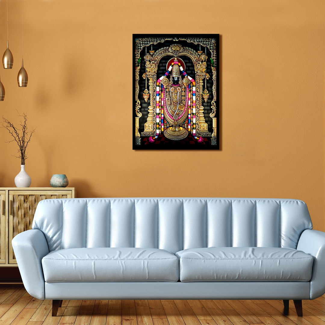 Krishna Avatar Shreenathji Canvas Art Printing frame for Home & Office (18 X 24 Inch)