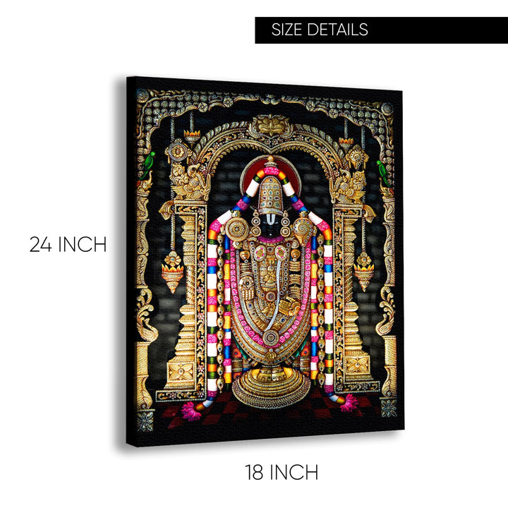 Krishna Avatar Shreenathji Canvas Art Printing frame for Home & Office (18 X 24 Inch)