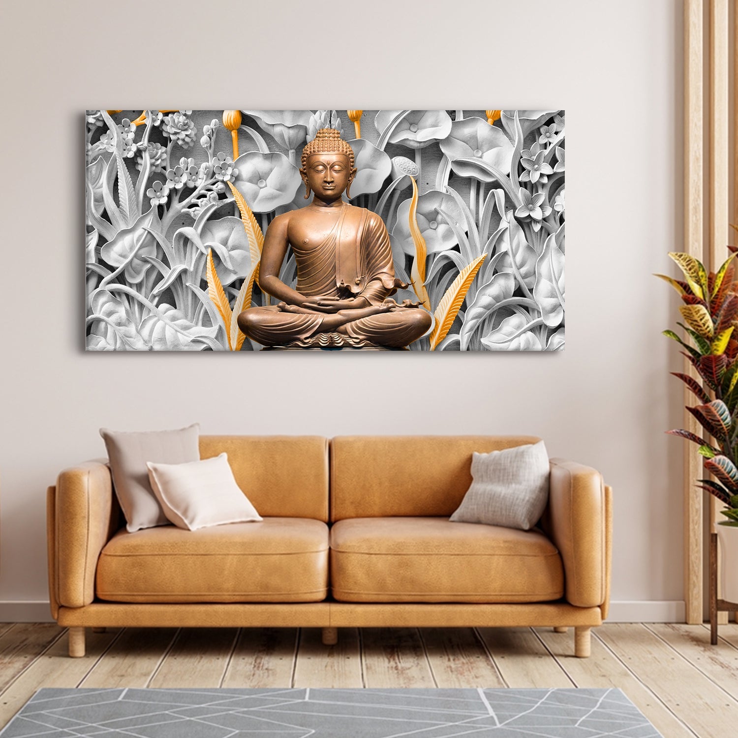 Serene Retreat: Lord Buddha Wall Art Paintings for Bedroom Decor ...