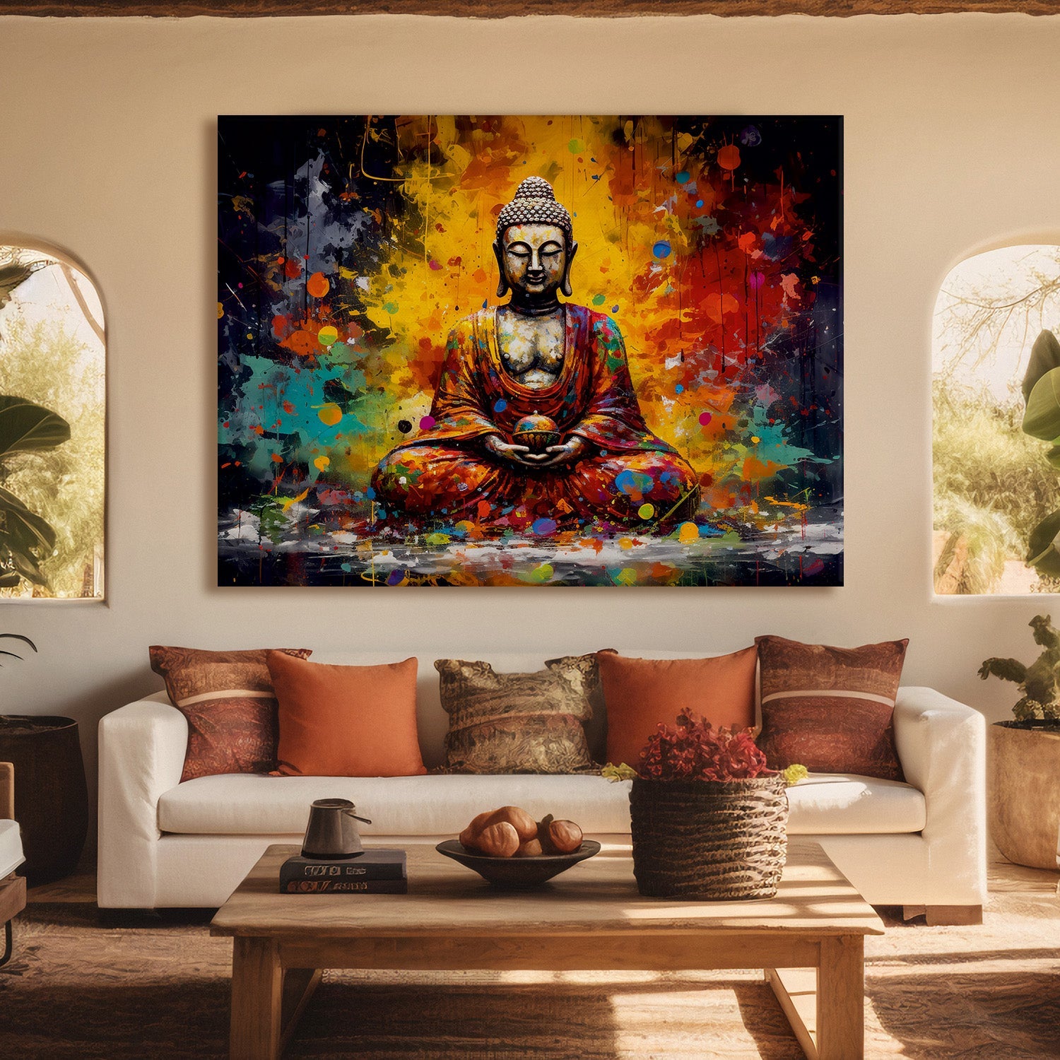 Serene Retreat: Lord Buddha Wall Art Paintings for Bedroom Decor ...