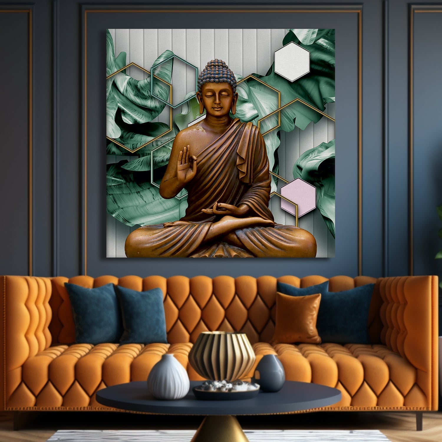 Serene Retreat: Lord Buddha Wall Art Paintings for Bedroom decor ...