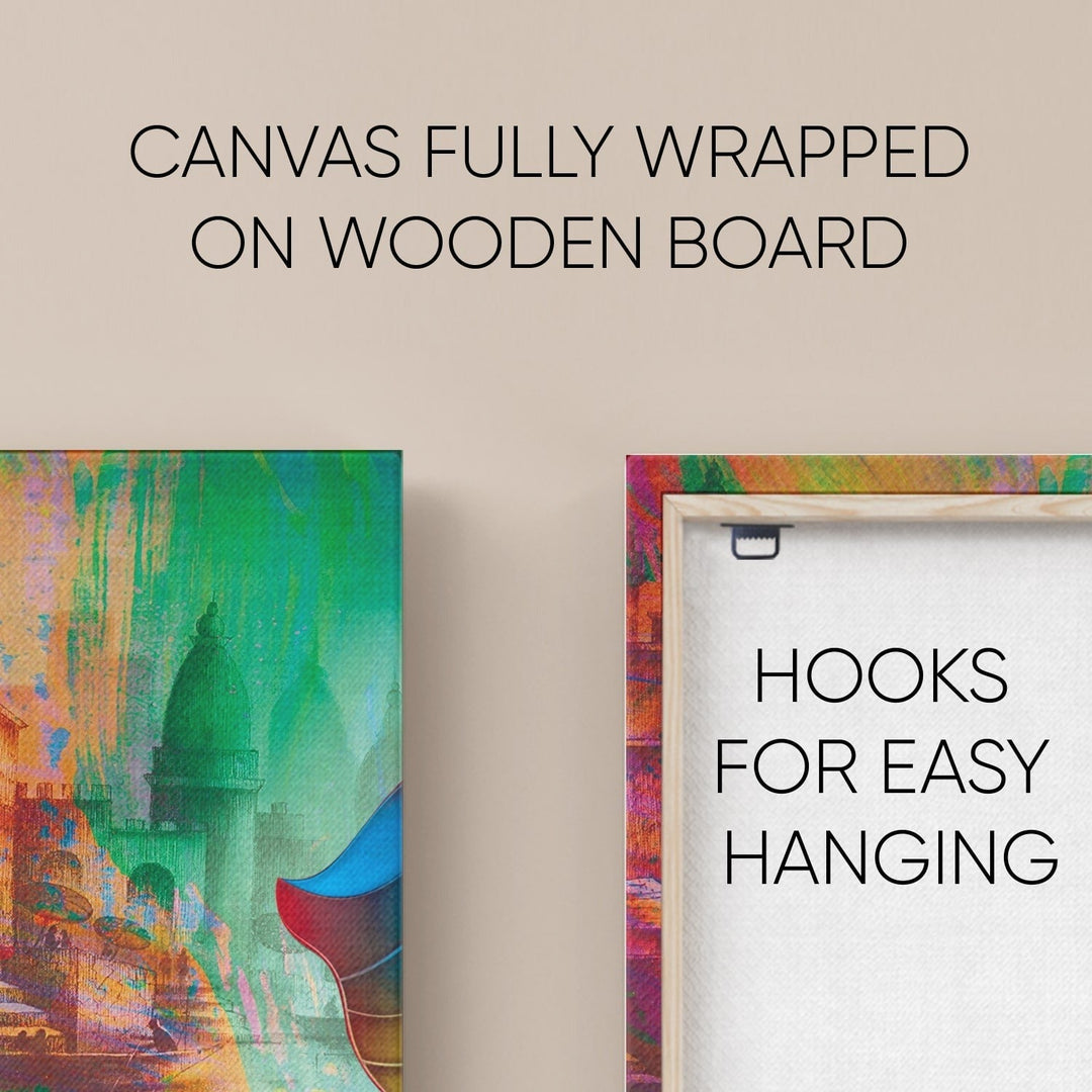 Lord Ganesha Canvas Painting Framed For Home and office Wall Decoration