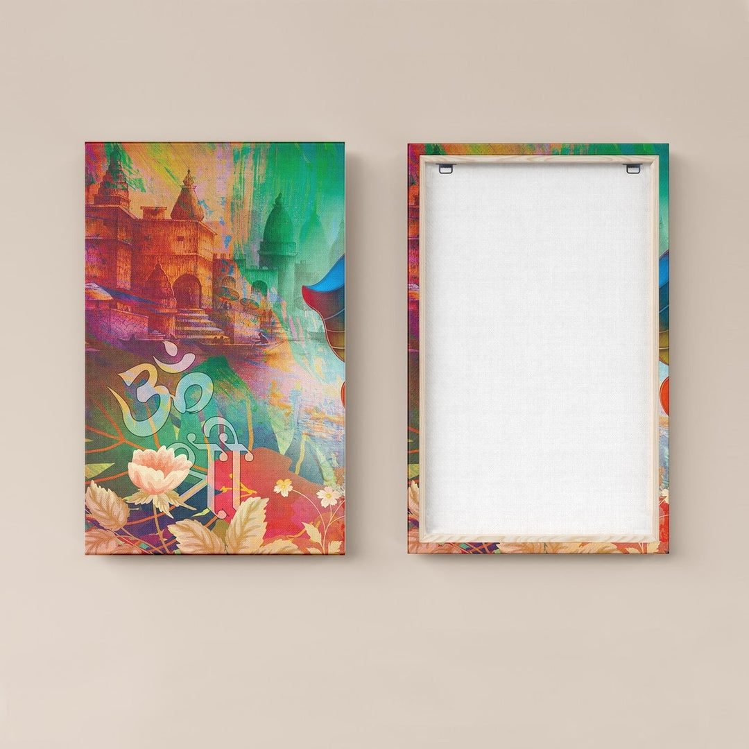 Lord Ganesha Canvas Painting Framed For Home and office Wall Decoration