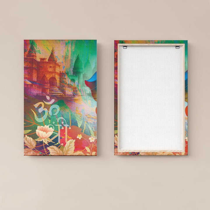 Lord Ganesha Canvas Painting Framed For Home and office Wall Decoration