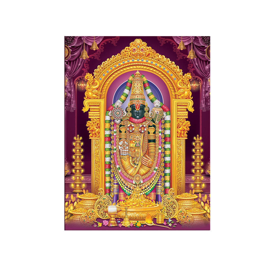 Lord Tirupati Balaji with colorful Canvas photo frame for home and office (24in x 18inch).