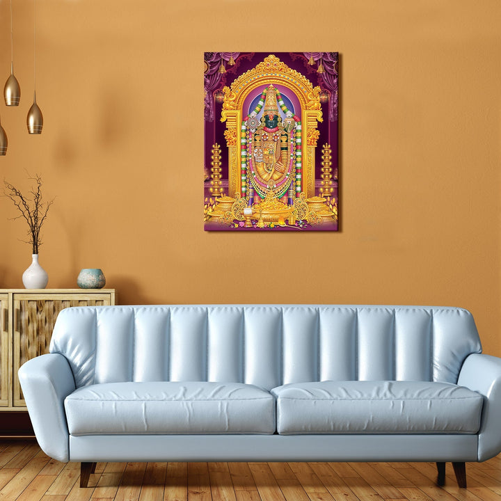 Lord Tirupati Balaji with colorful Canvas photo frame for home and office (24in x 18inch).