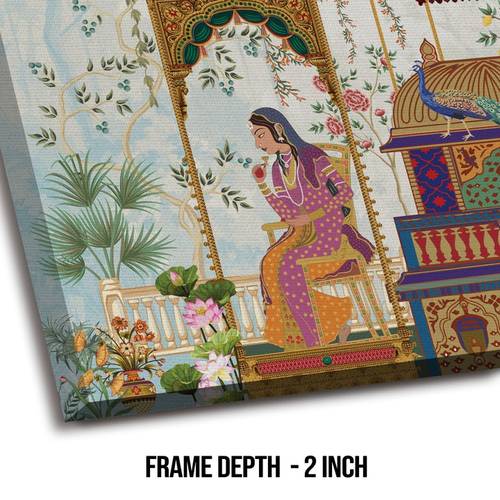 Mughal Indian Wall Art Canvas Painting For Living Room Wall Decoration