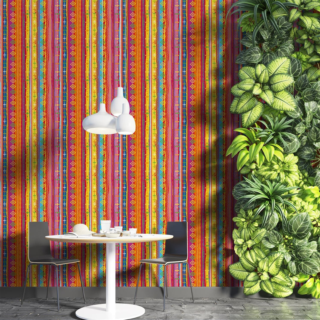 Multicolor Boho Wallpaper for living room Decoration.
