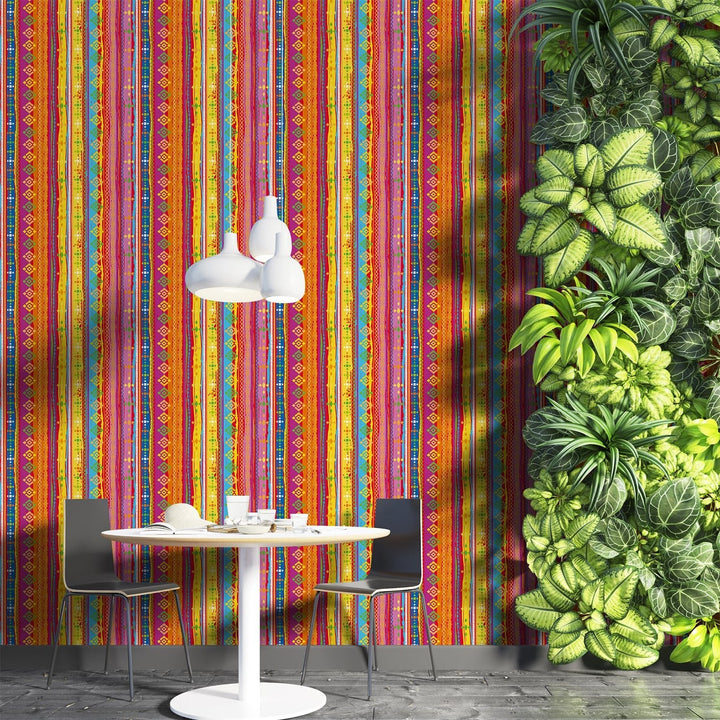 Multicolor Boho Wallpaper for living room Decoration.