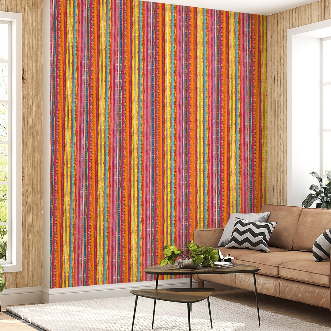 Multicolor Boho Wallpaper for living room Decoration.