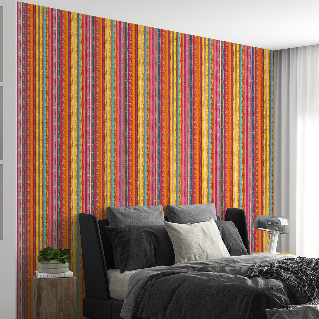 Multicolor Boho Wallpaper for living room Decoration.