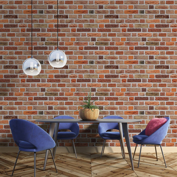 Multicolor Brick Pattern Wallpaper for Hotel and Café Wall Decoration