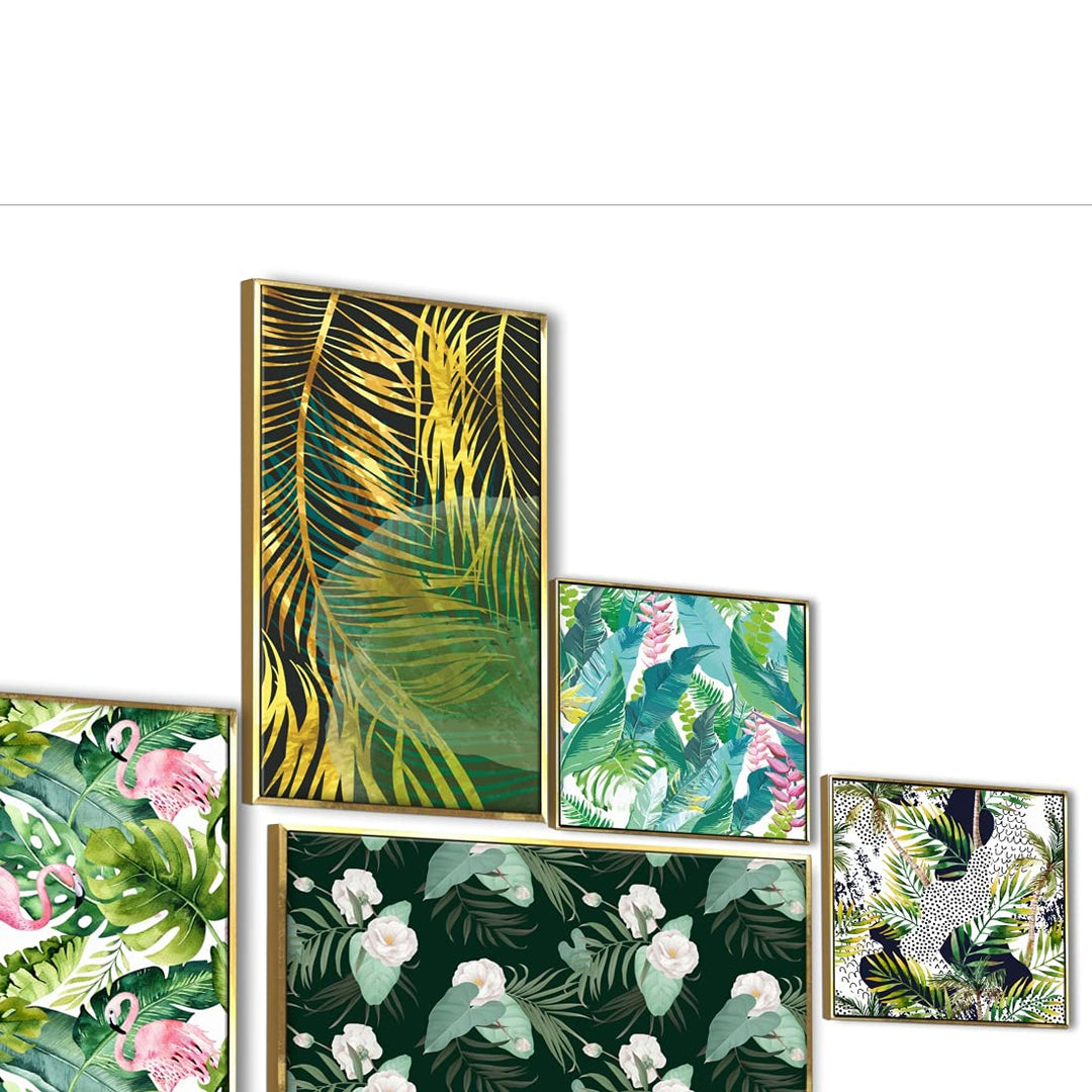 Nature Canvas Floating Frame Collage Painting for Home and Office Wall Decoration