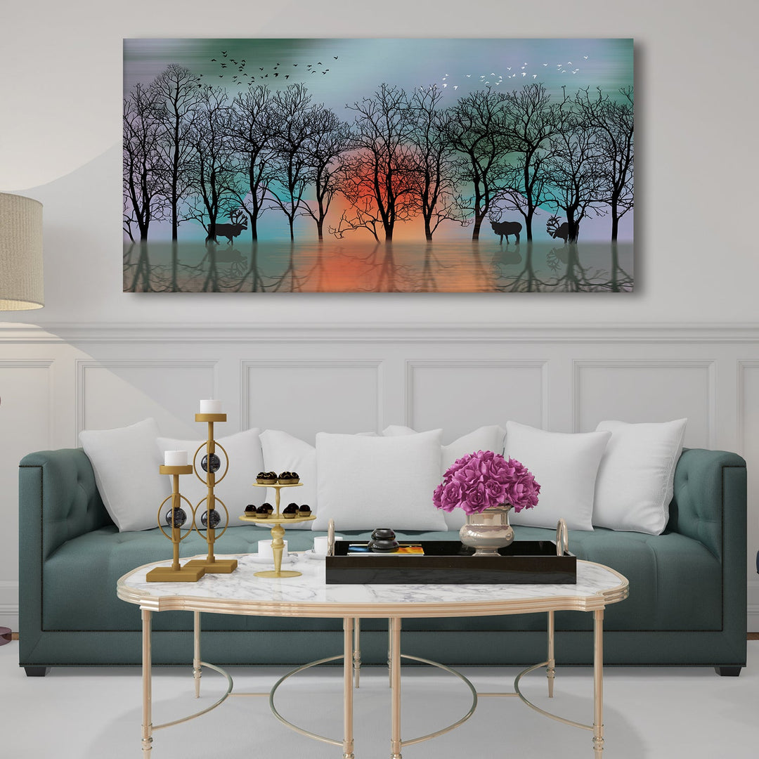 Nature Vastu Canvas Painting Framed for Living Room Wall Decoration