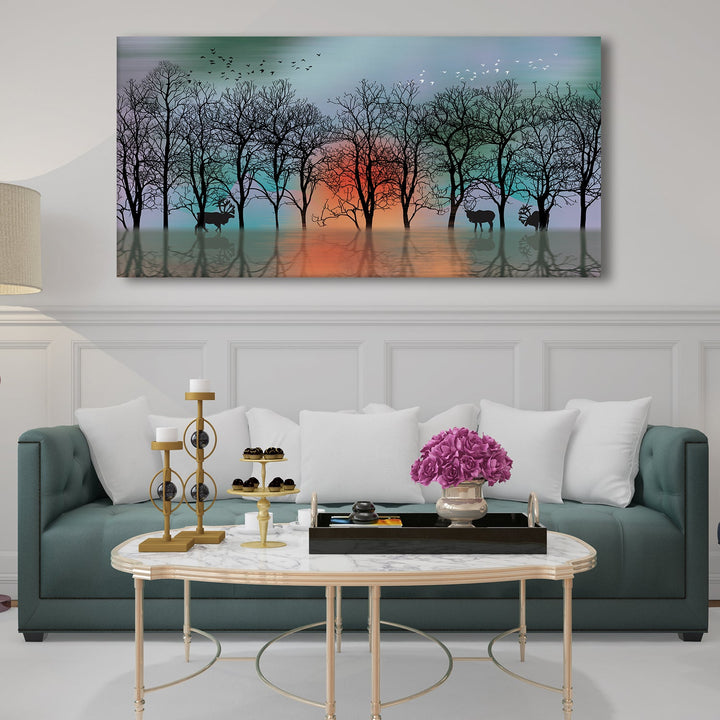 Nature Vastu Canvas Painting Framed for Living Room Wall Decoration