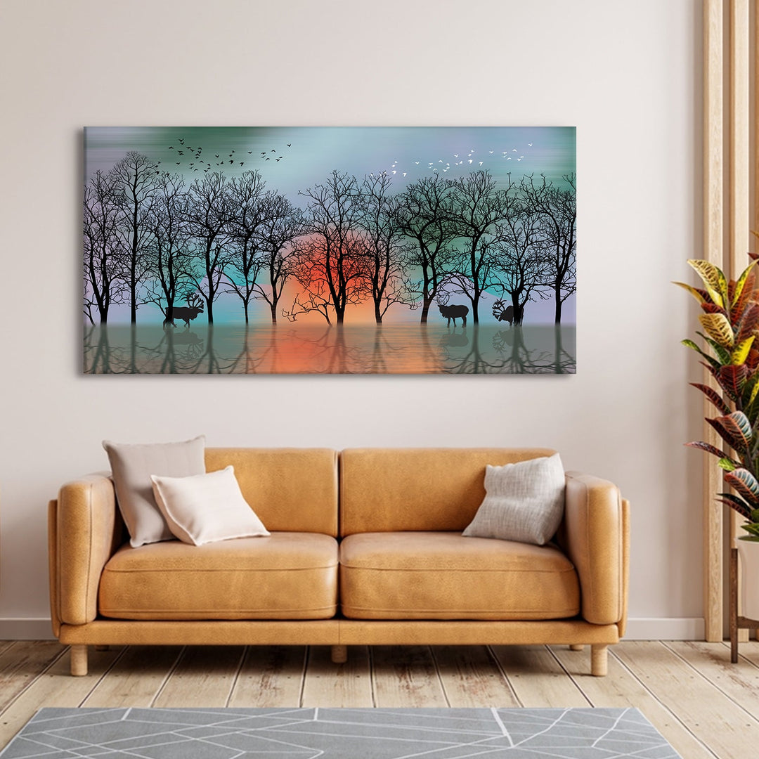 Nature Vastu Canvas Painting Framed for Living Room Wall Decoration