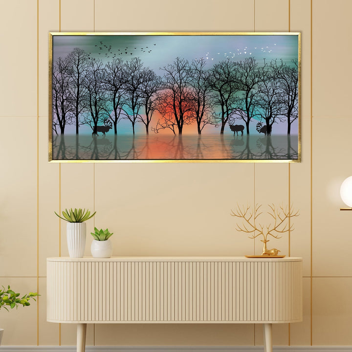 Nature Vastu Canvas Painting Framed for Living Room Wall Decoration