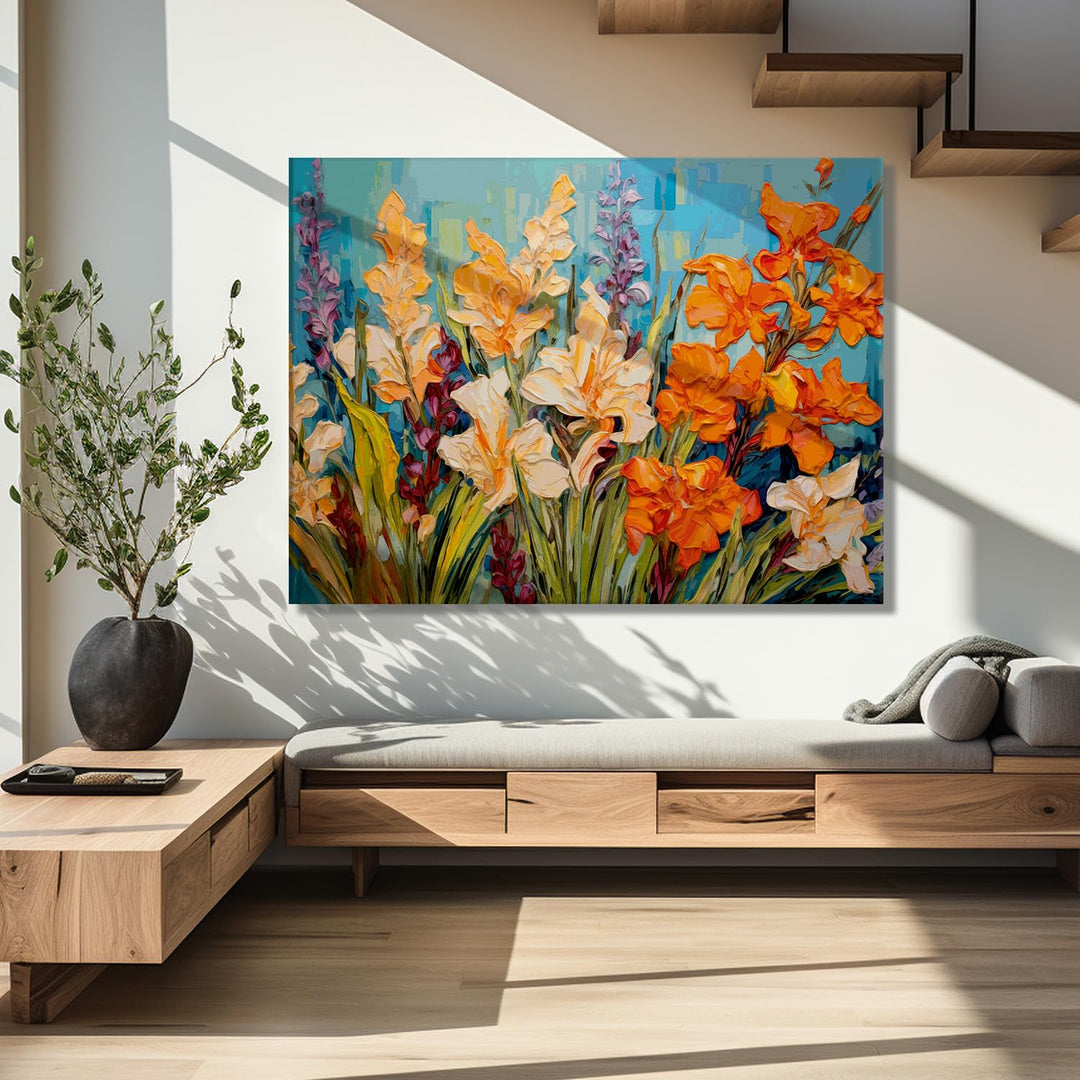 PAPER PLANE DESIGN Canvas Floral Wall Art: A Symphony of Nature's Elegance Large Size Canvas Framed Paintings For Living Room, Office, Home Decor. (FLWA06)