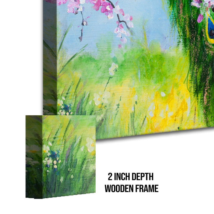 Peacock Vastu Painting Framed For Home and Office Wall Decoration