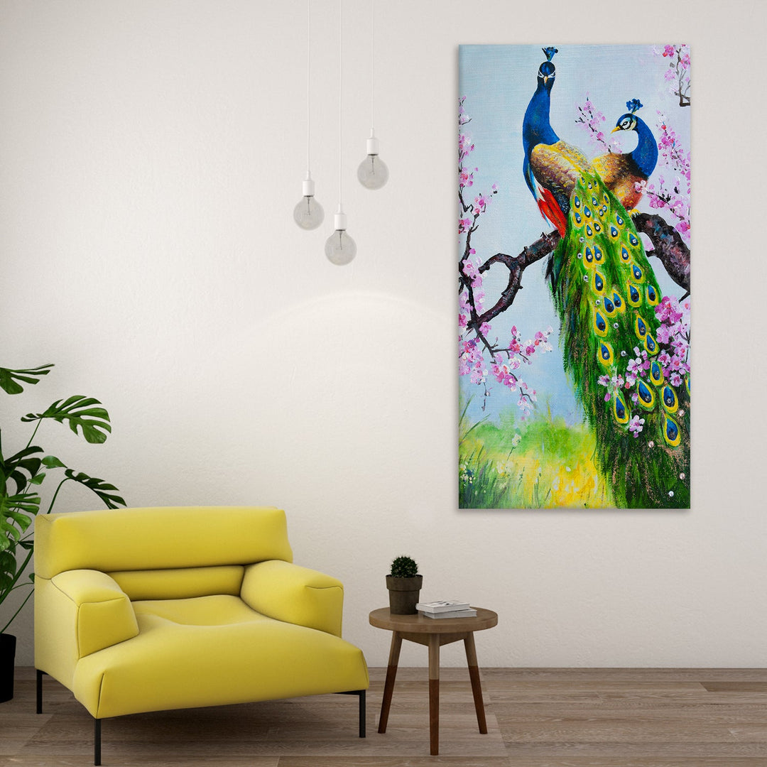 Peacock Vastu Painting Framed For Home and Office Wall Decoration