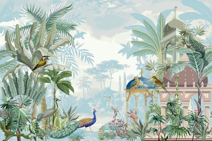 Persian Garden Mural Dollhouse Miniature Wallpaper for Kids Room Decoration