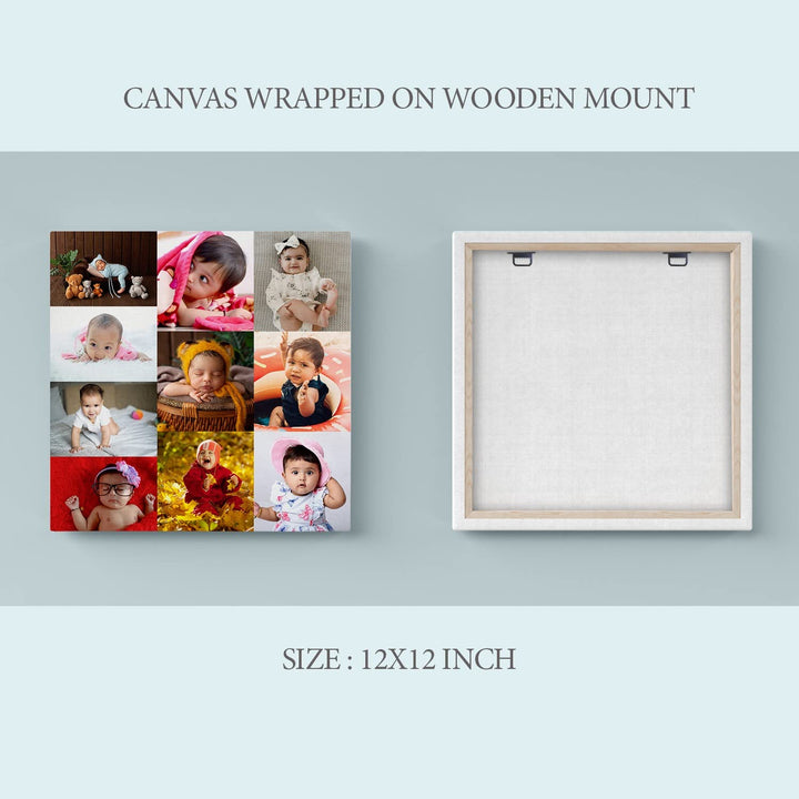 Personalized 10 Photo Grid Collage Framed On Canvas Customizable Gift for Special Occasions