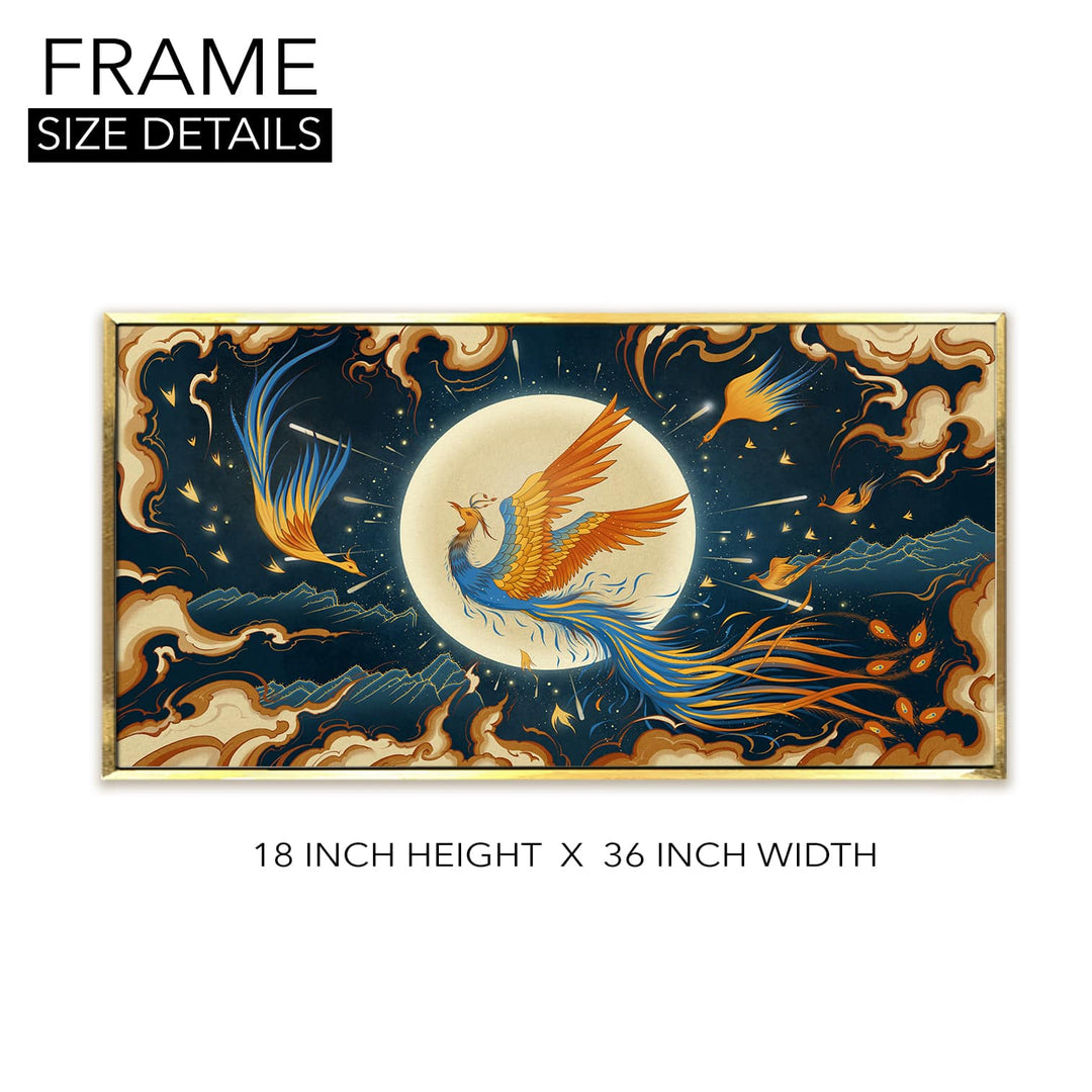 Phoenix Vastu Canvas Painting Framed For Home and Office Wall Decoration