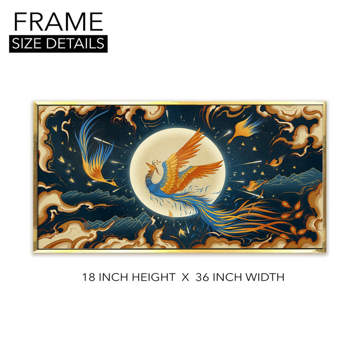Phoenix Vastu Canvas Painting Framed For Home and Office Wall Decoration