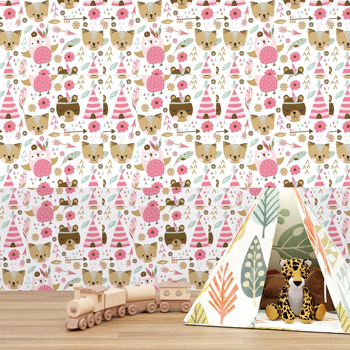 Pink Pet Park Cats Children's room home decor wall paper