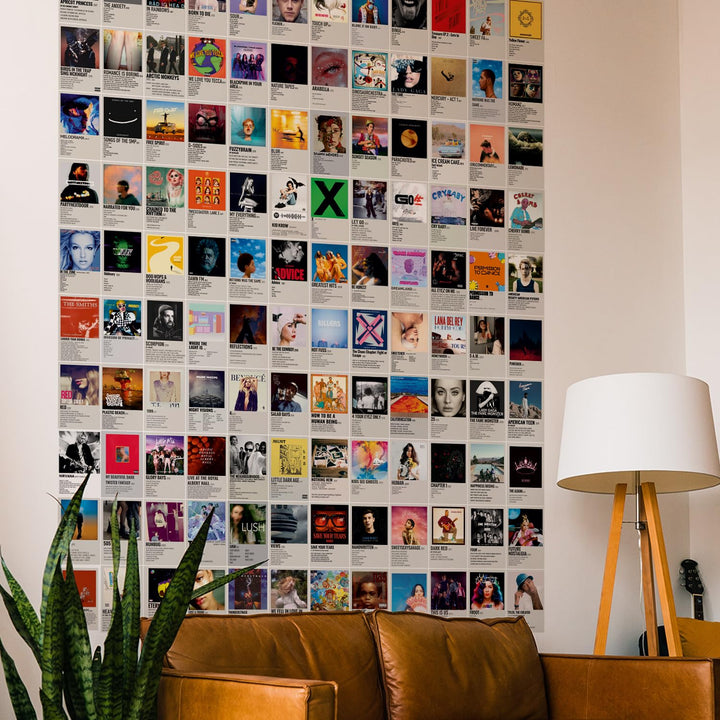 Posters Set of 120 Small Wall Poster Set Wall Collage for Home Decoration Office Decor Size 6 in x 4 inch (MINIMALISTIC ALBUM COVER MUSIC)