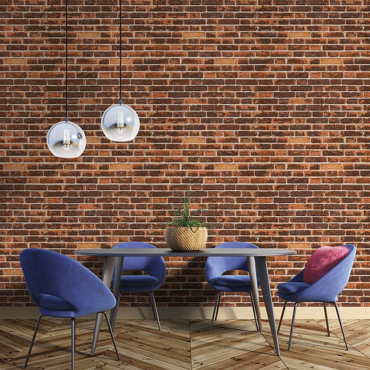 Red and Black color Old Brick Wallpaper for Living rooms decoration