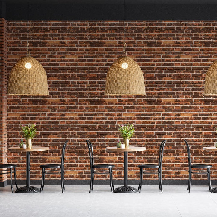 Red and Black color Old Brick Wallpaper for Living rooms decoration