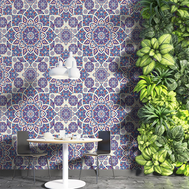 Red Moroccan luxury Self Adhesive Turkish Wallpaper