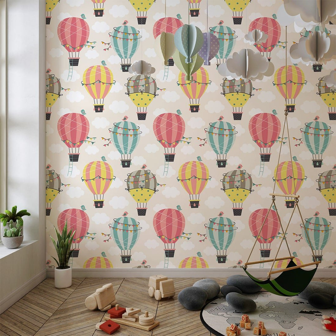 Self Adhesive Hot air balloons kid's wallpaper