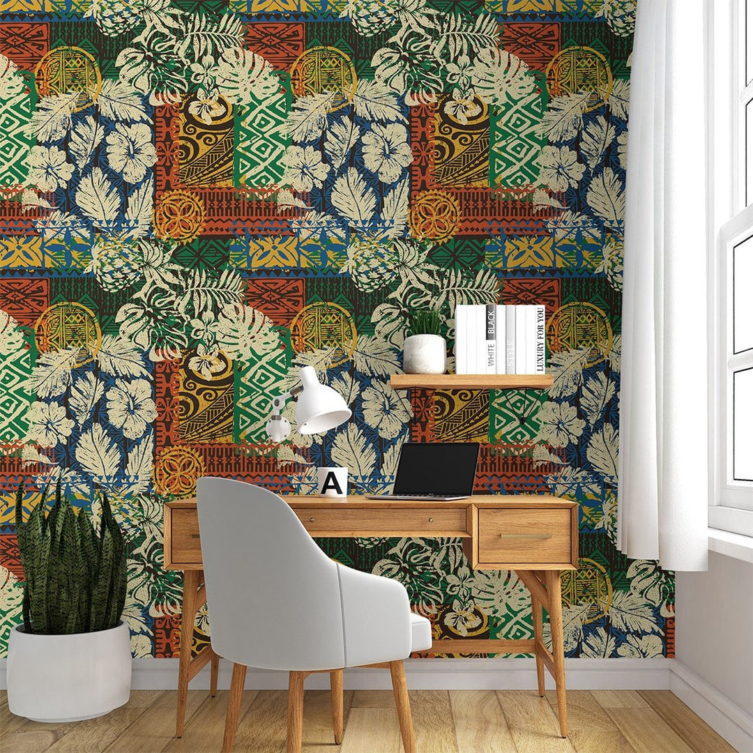 Self Adhesive Multicolor Lily Flowers abstract wallpaper for Home Decor